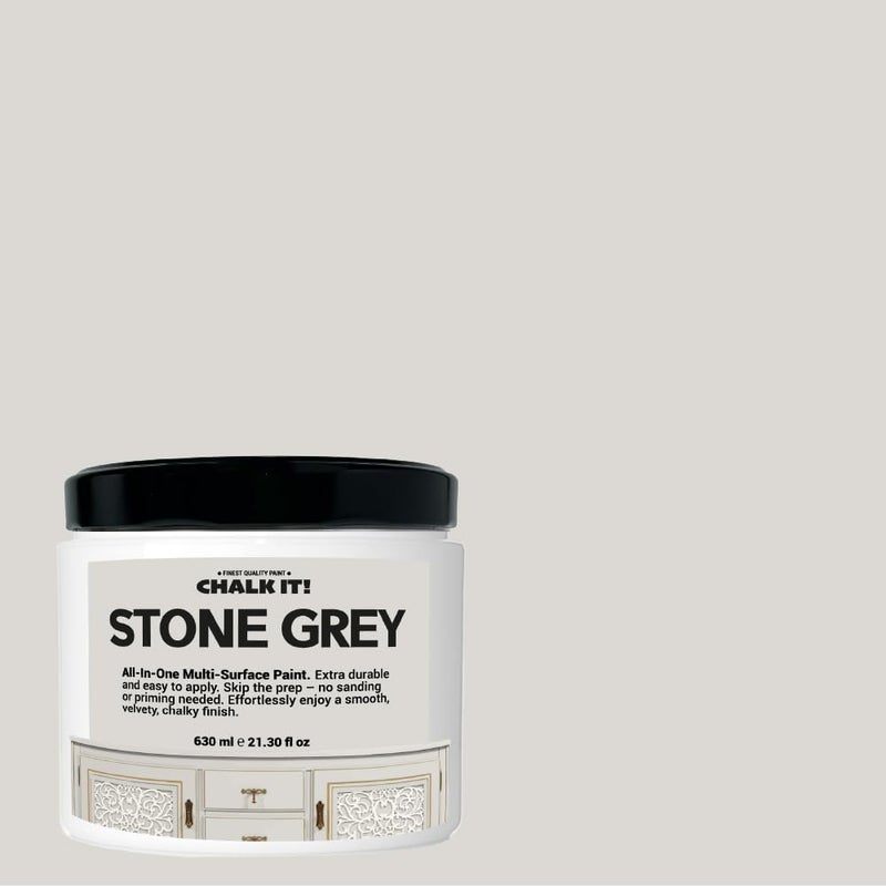 CHALK IT! ! All-in-One Multi-Surface Chalk Paint for Furniture & Cabinets - No Sanding, No Primer, Built-In Top Coat Water-Based, Low-Odor, Fast-Drying, Matte Finish (Stone Grey) - Image 2